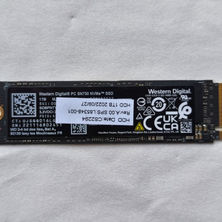WESTERN DIGITAL SSD M.2 NVMe SN730 Gen4 1TB Second Normal