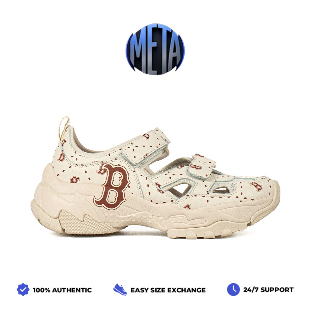 Meta Shoes - Sandal Korea MLB Chunky Big Ball Mask Diamond Monogram Boston Red Sox Sendal Slide Casu