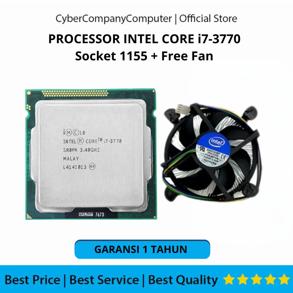 Processor Intel Core i7-3770 Gen3 Socket LGA 1155 4Core 3.40GHz Free Heatsink Fan - Processor Intel 