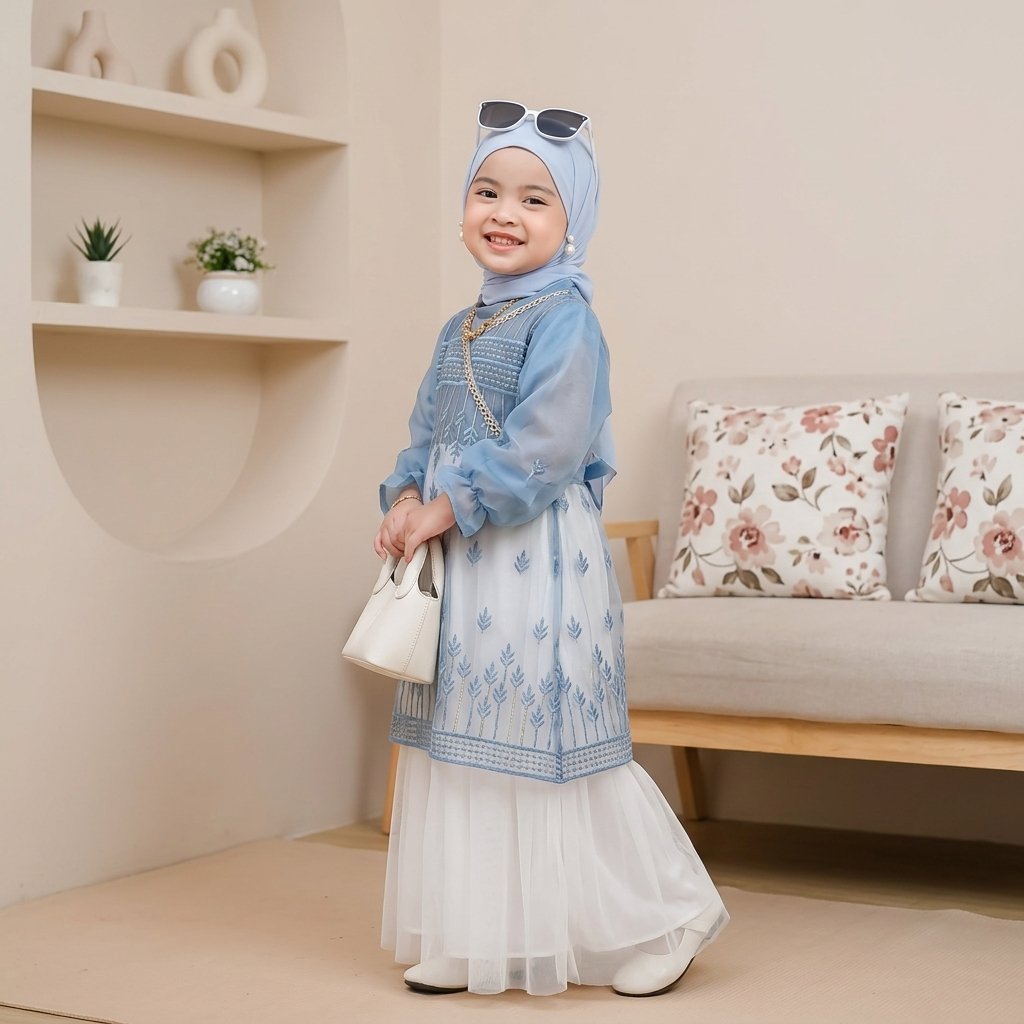Bilqis Outer Anak Brukat Organza Premium Pakaian Outer Anak Usia 1-13 Tahun Kondangan Pesta Wisuda B