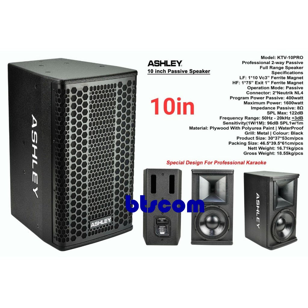 SPEAKER PASSIVE ASHLEY KTV-10PRO SPEAKER 10 INCH KTV10PRO