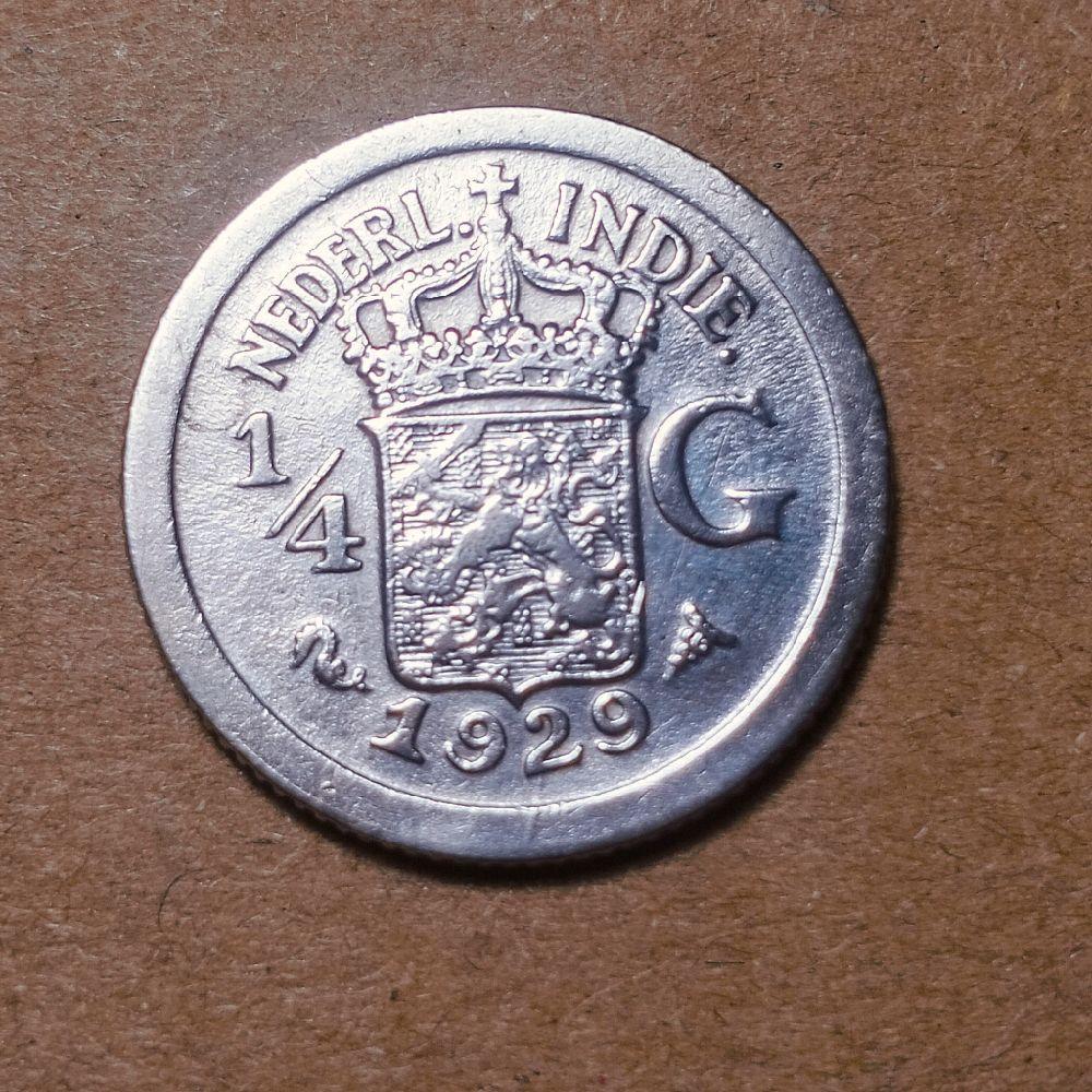 koin perak 1/4 gulden 1929 netherlands indies