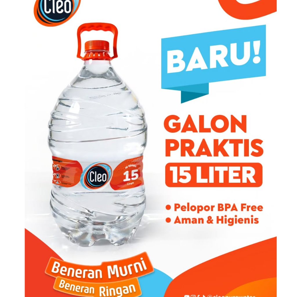 Air Mineral Cleo Galon 15 L