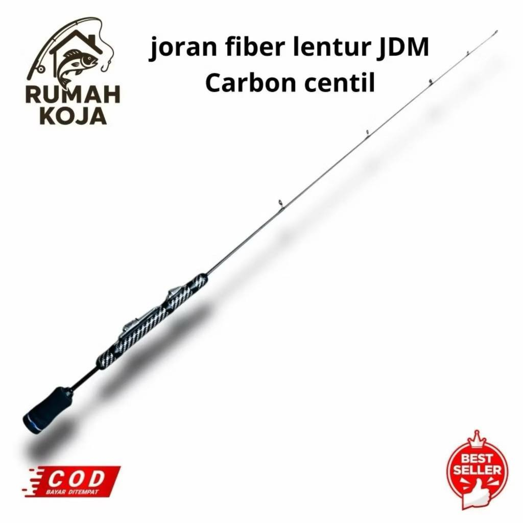 RUMAH SEROKAN - Joran Fiber Lentur JDM  – Carbon Centil HITAM