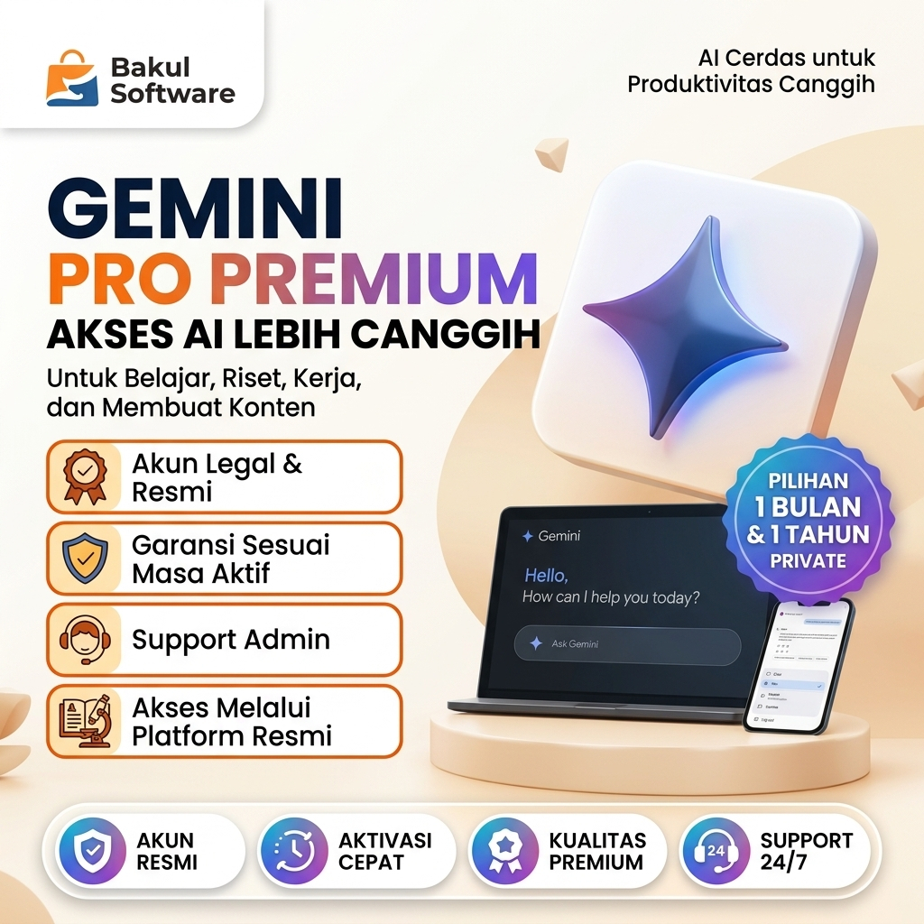 Gemini Pro 4 Bulan + Google One Cloud Storage 5 TB Anggota Family Akun Sendiri Resmi Akses Veo 3 Nan