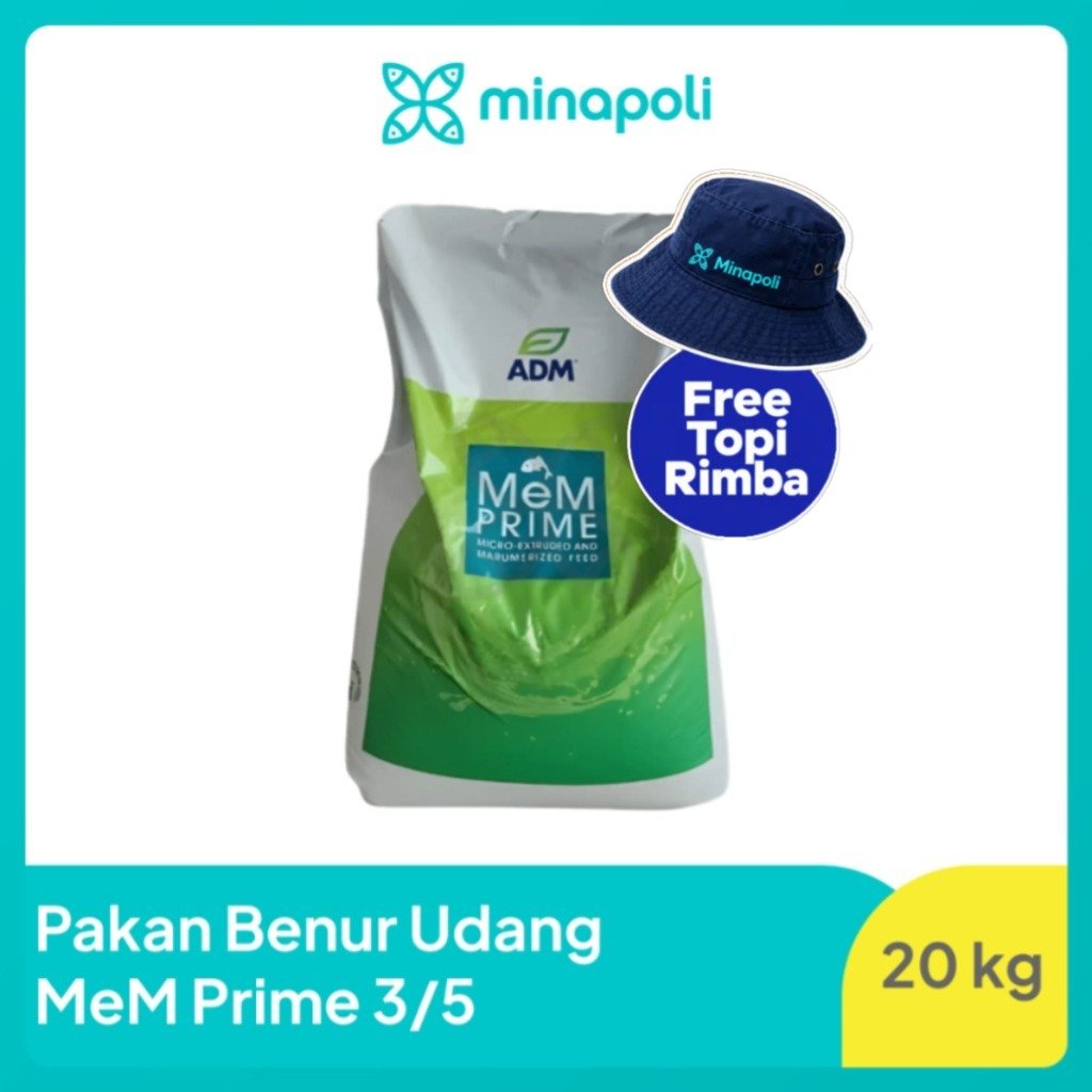 MeM Prime 300 - 500 mikron Protein 60%  Berkualitas untuk Pakan Benur dan Ikan kemasan 20 kg