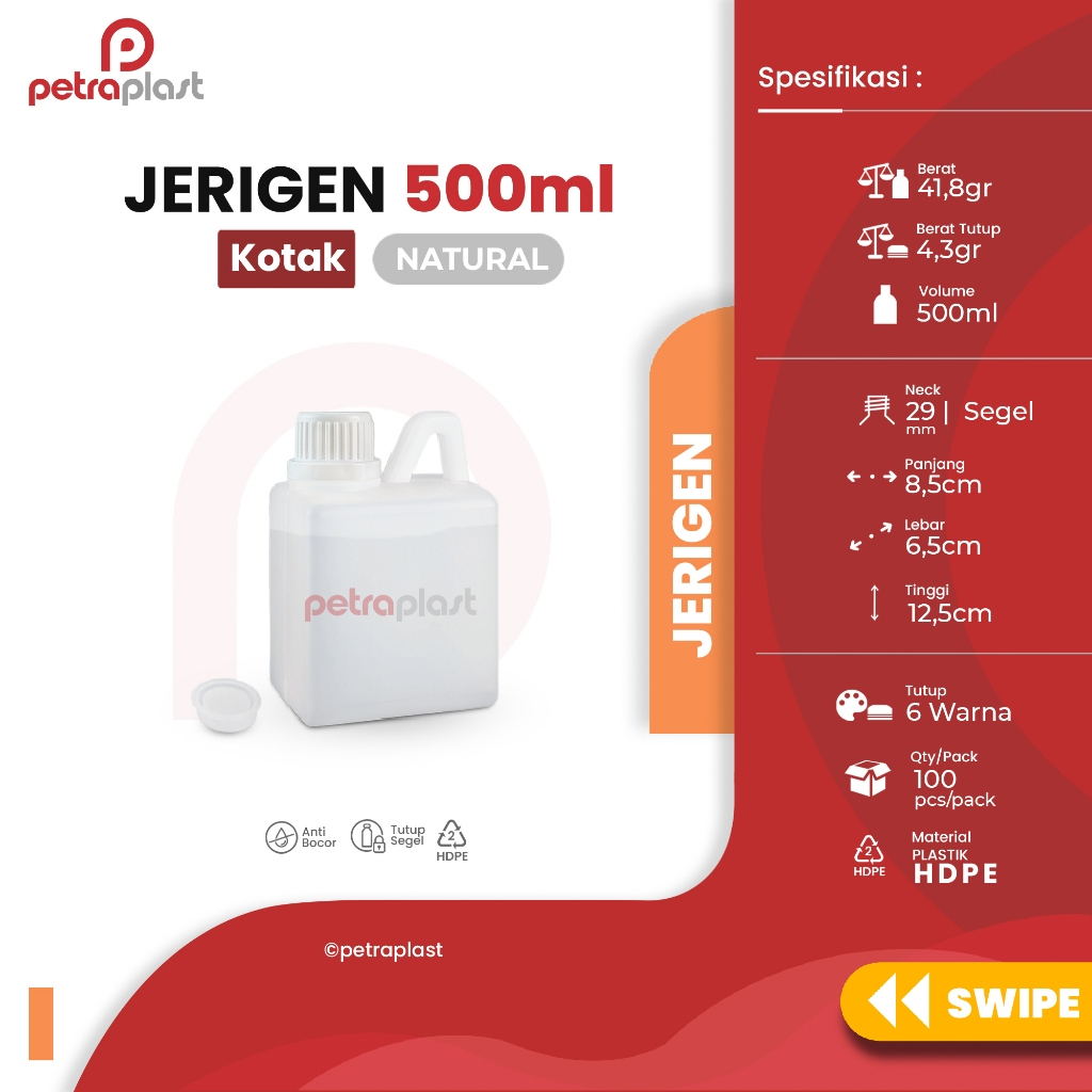 Jerigen 500ml - Jerrycan 500 ml - Jerigen Mini - Jerrican Jerigen 500ml - Jerigen Natural 500ml