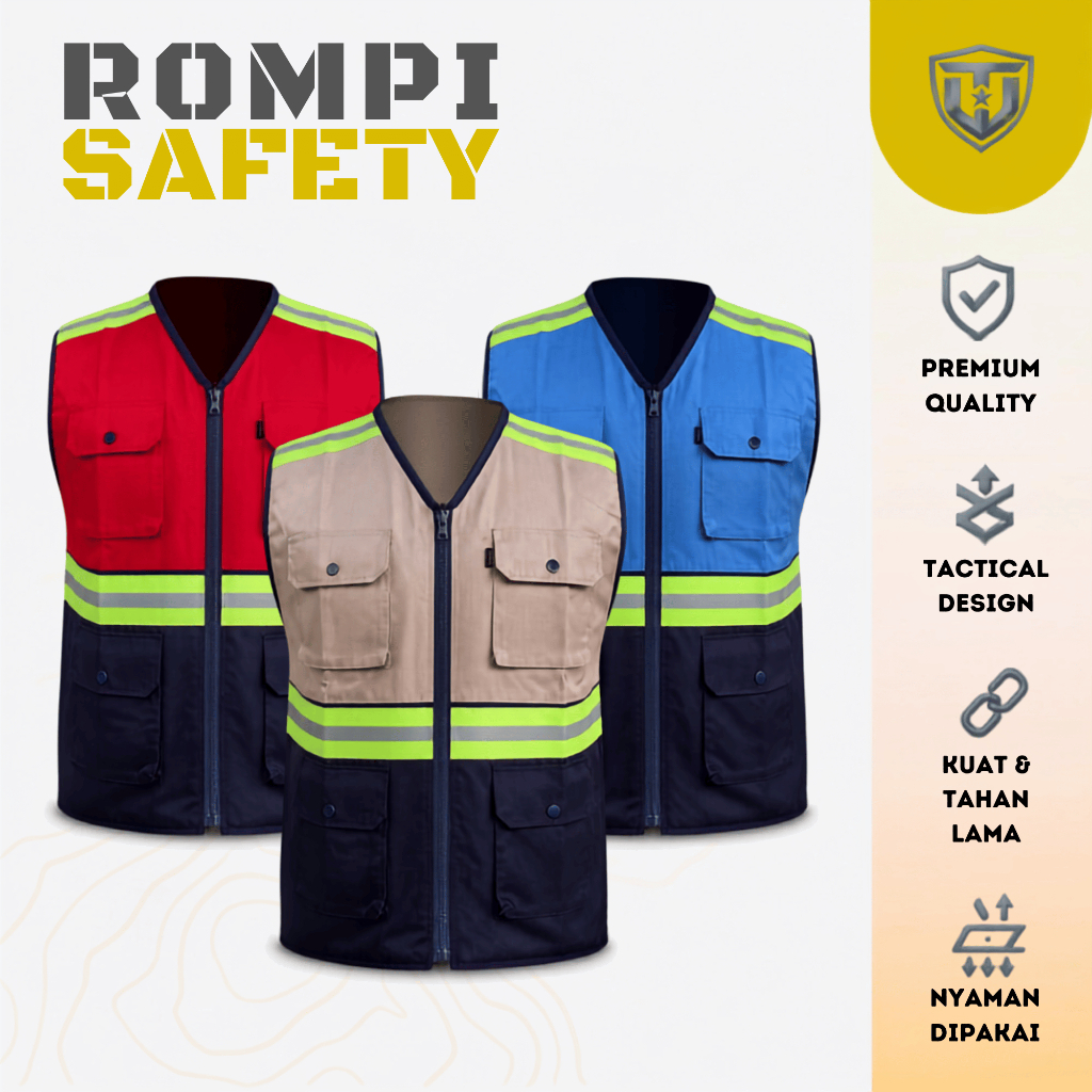 ROMPI KOMBINASI LIST HIJAU/SERAGAM KERJA PROYEK/PAKAIAN ROMPI DINAS