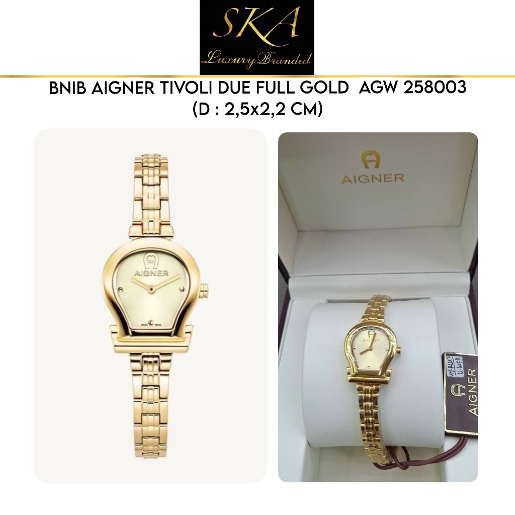 WATCH AUTHENTIC AIGNER TIVOLI DUE FULL GOLD AGW 258003