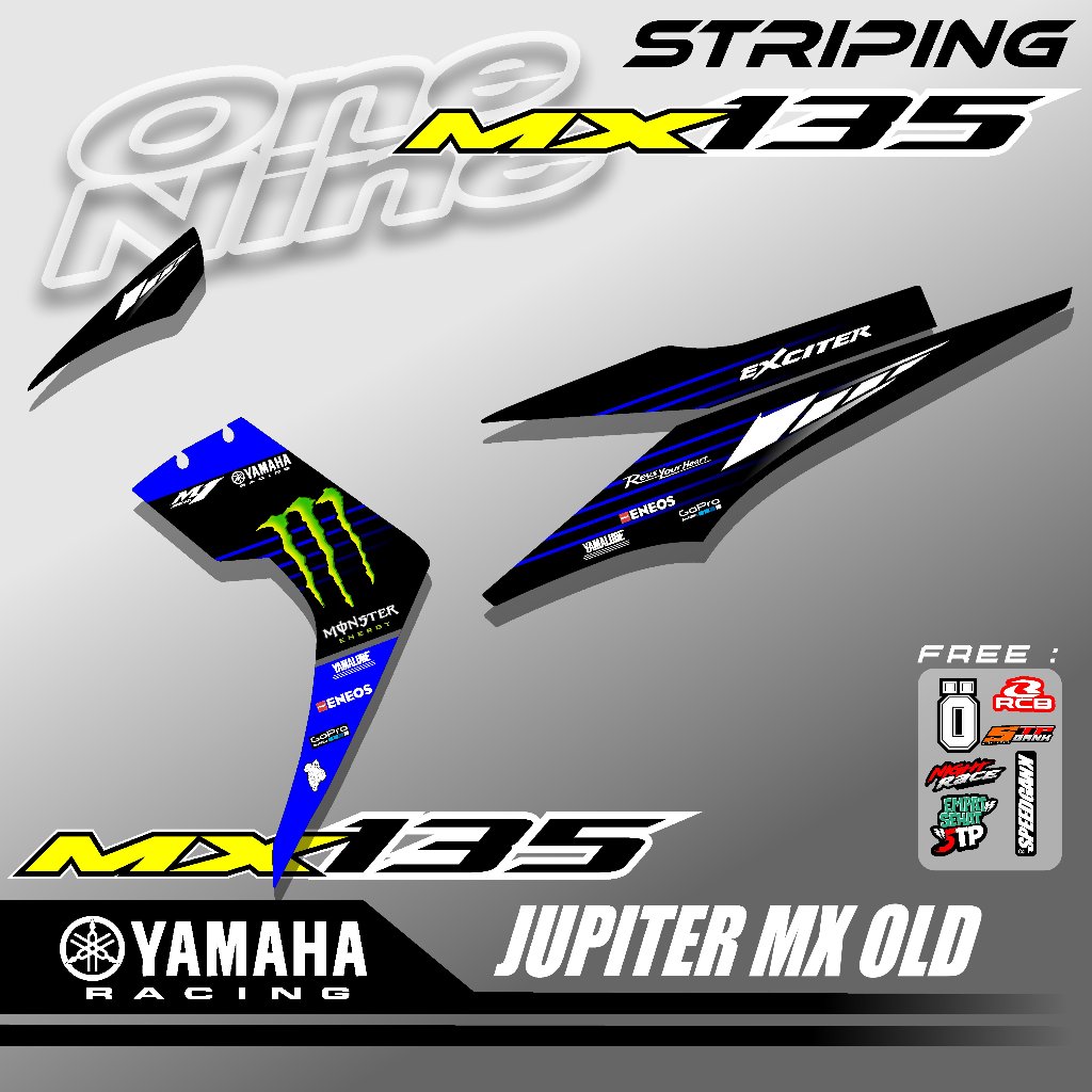 Sticker Striping Jupiter MX 135 Lama Stiker MX Old Variasi Desain Racing Livery Moto GP