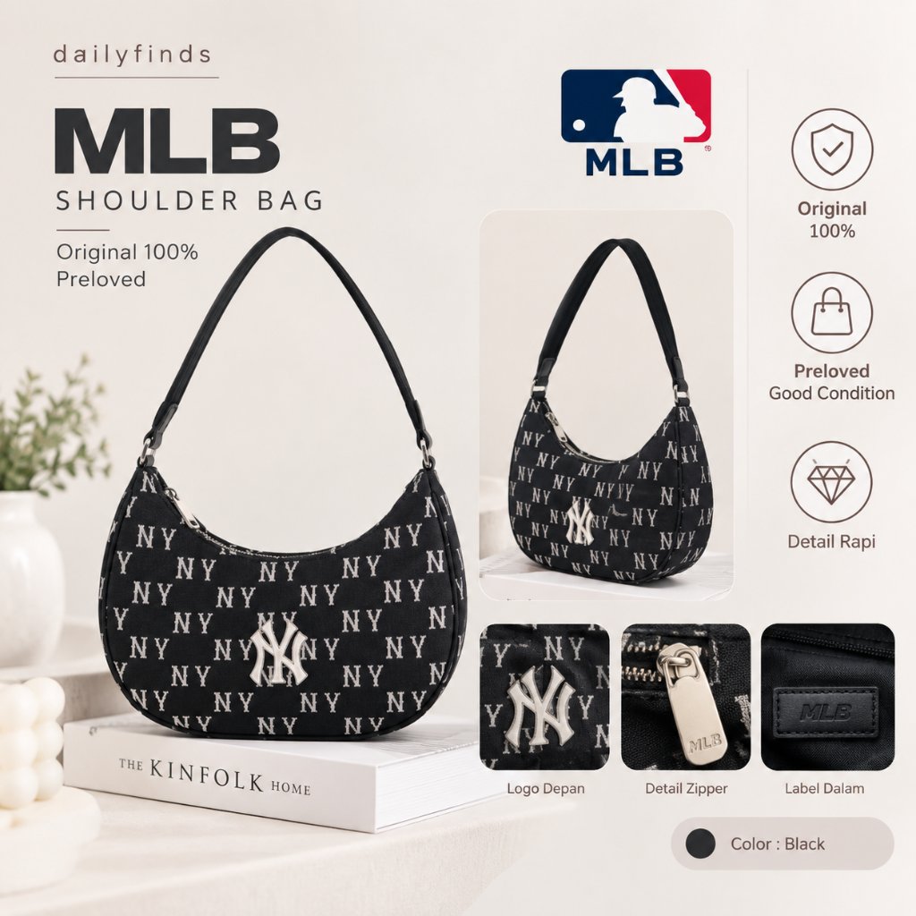 Classic Monogram Jacquard Hobo Bag MLB Bag ORIGINAL ( PRELOVED )