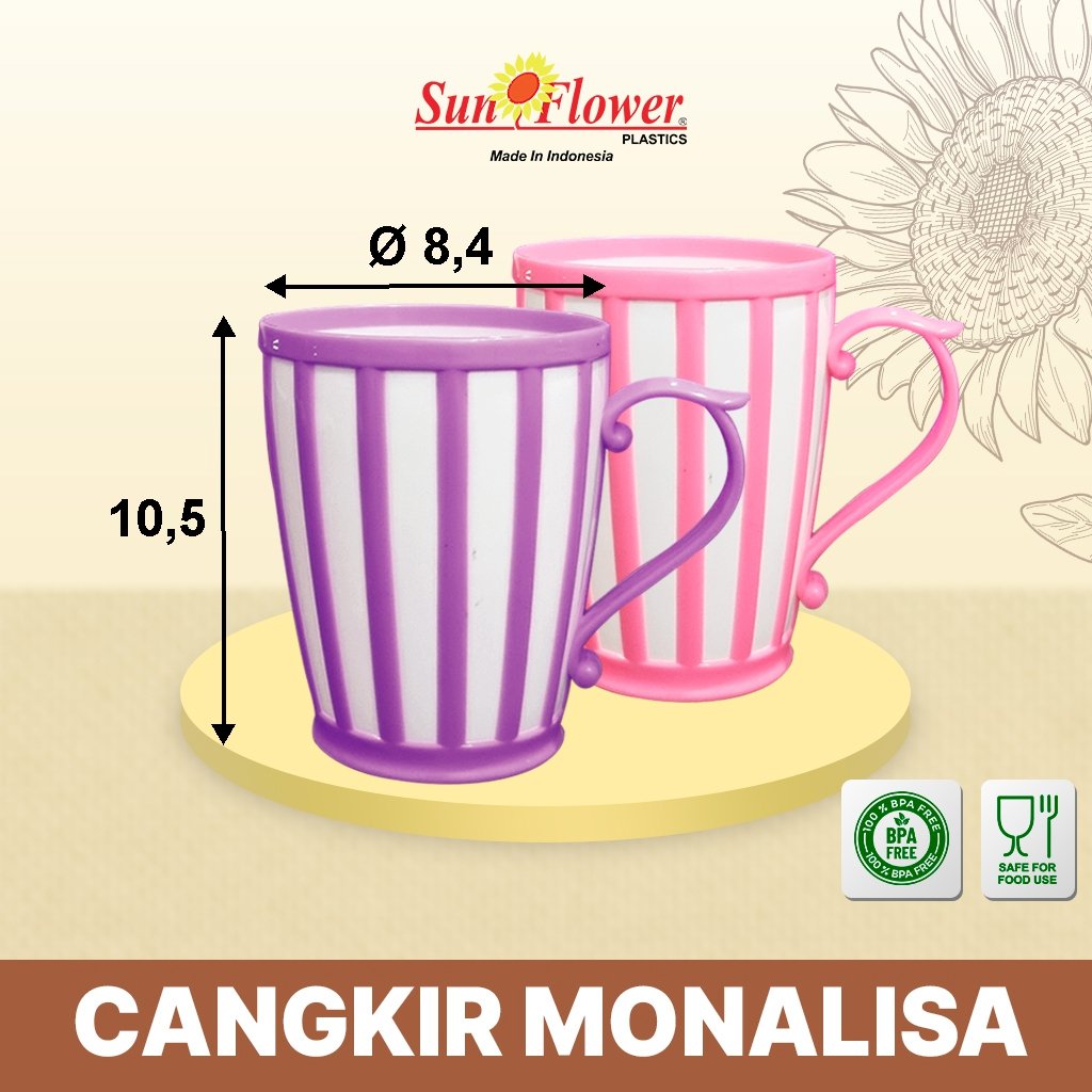 Cangkir Monalisa Sunflower Plastik/Cangkir Plastik / Cangkir Minum