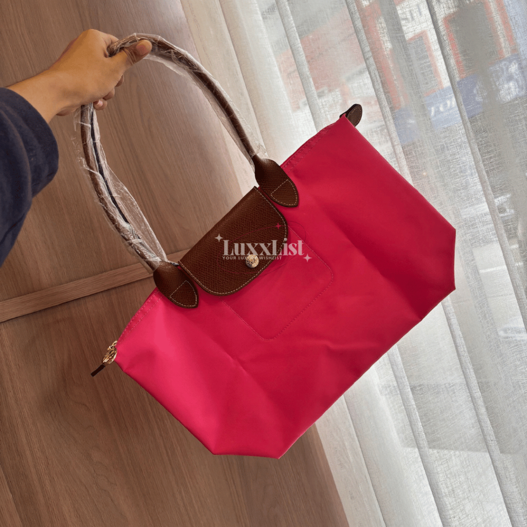 LC Le Pliage Classic Tote Bag Pink Fuschia Medium Long Handle MLH