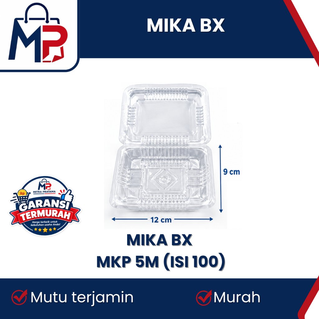 Mika Makanan MKP 5M (1 Pack = 100 pcs) / Kemasan Mika Transparan Kue Snack Jajanan Pasar Food Grade 