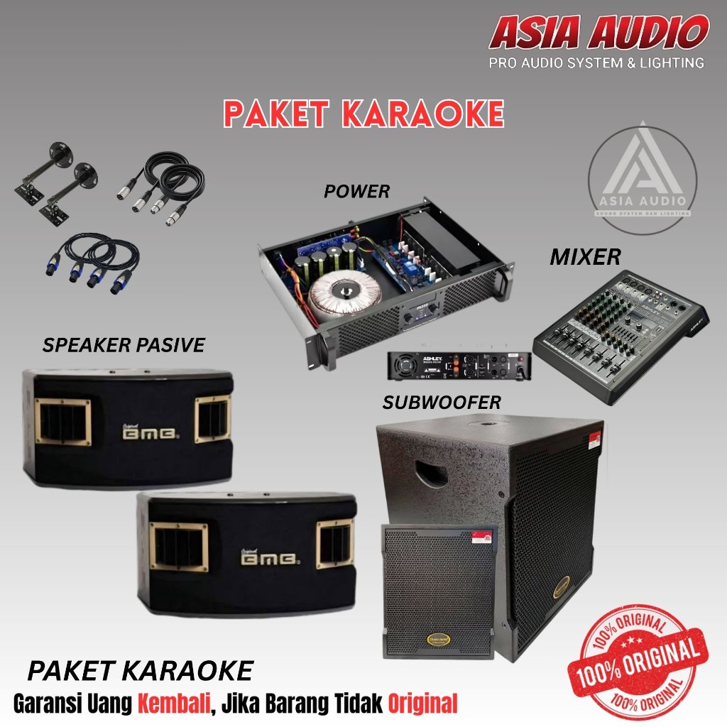 PAKET KARAOKE SPEAKER PASIVE BMB DAN SUBWOOFER DUSENBERG