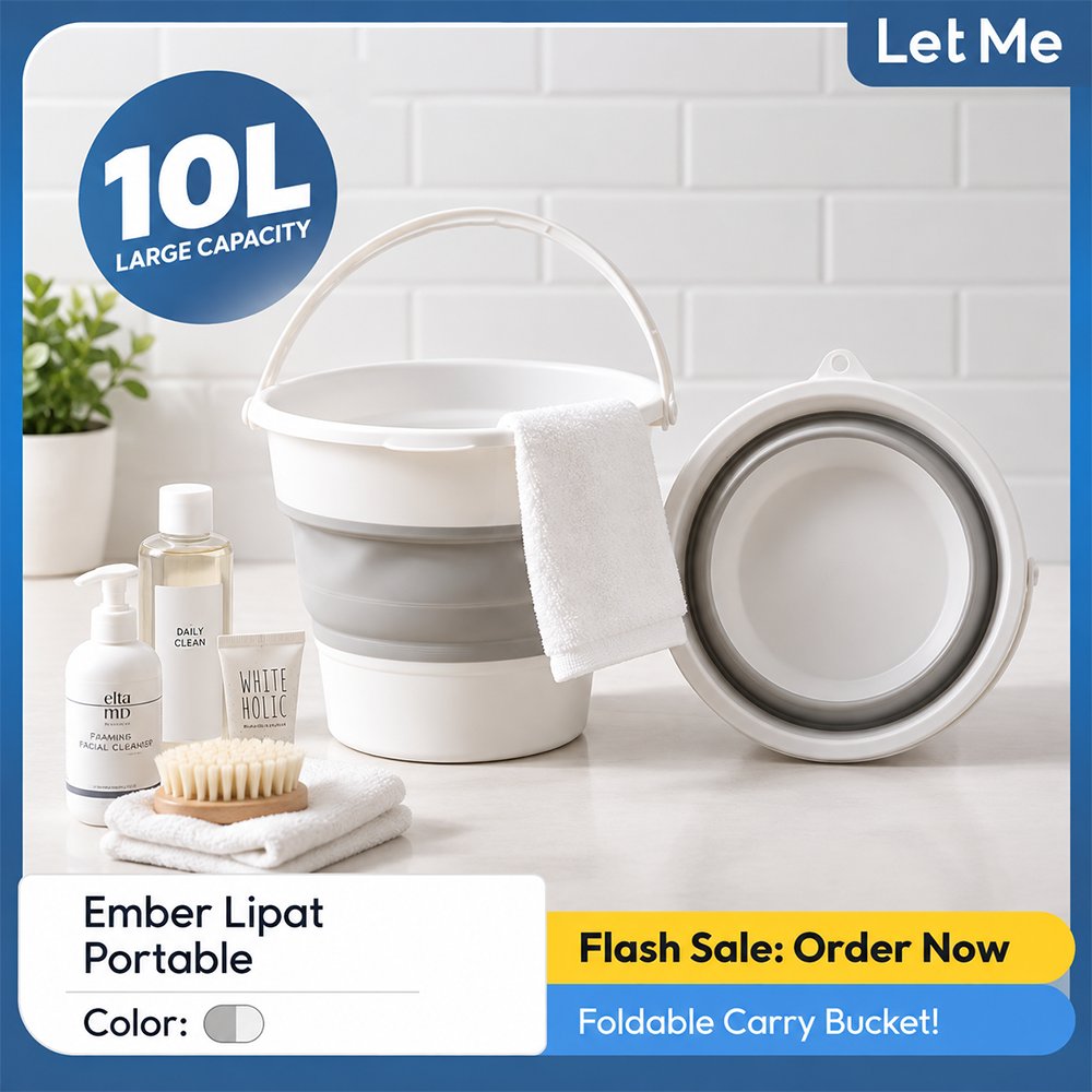 [ Brand day Flash Sale ] Let Me Ember Lipat Portable - Silikon Plastik Serbaguna 10L  Tahan Panas (A