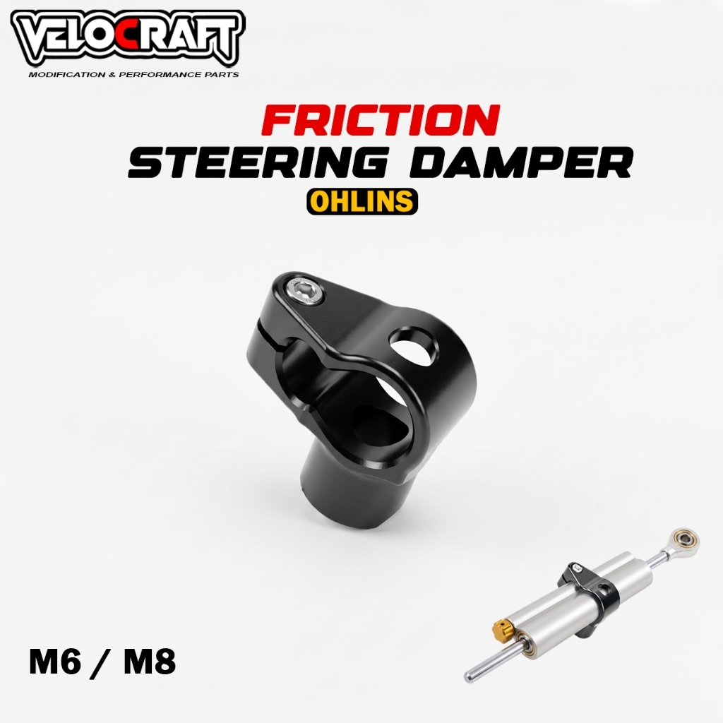 VELOCRAFT Bracket Friction Dudukan Steering Damper OHLINS Braket Breket Velocraft For Kawasaki ZX6 Z