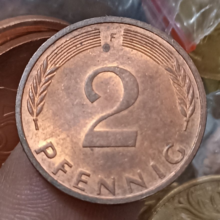 Koin Kuno Jerman / Germany 2 Pfennig Tahun 1975