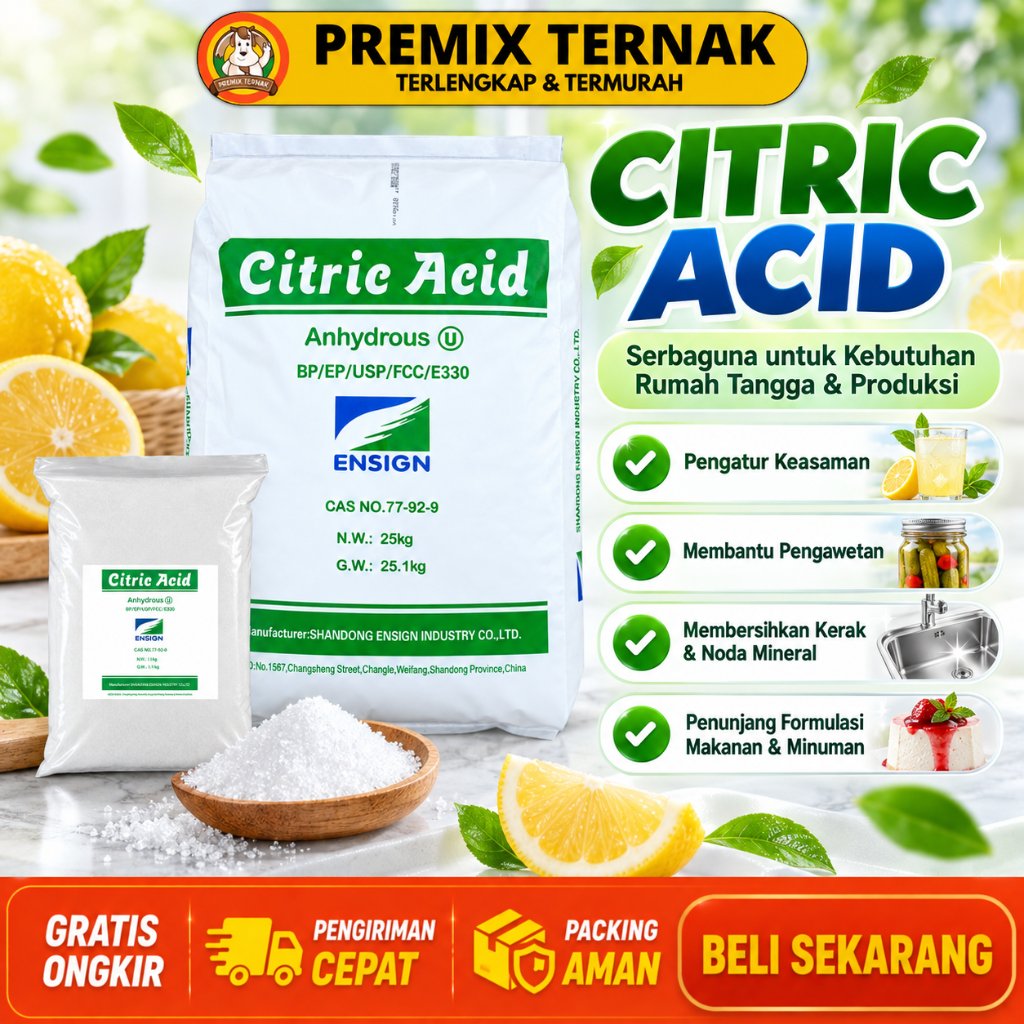 CITRIC ACID ANHYDROUS - Citroen Sitrun Food grade Sitrun Makanan - Asam Sitrat Citrun Acid Anhydrous