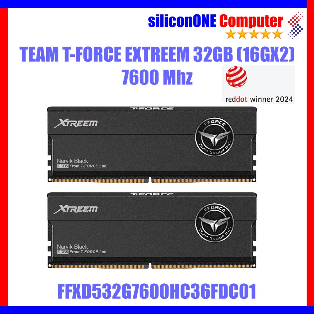Team 32GB (16GX2) T-Force Extreem 7600 Mhz Black 16GB X 2