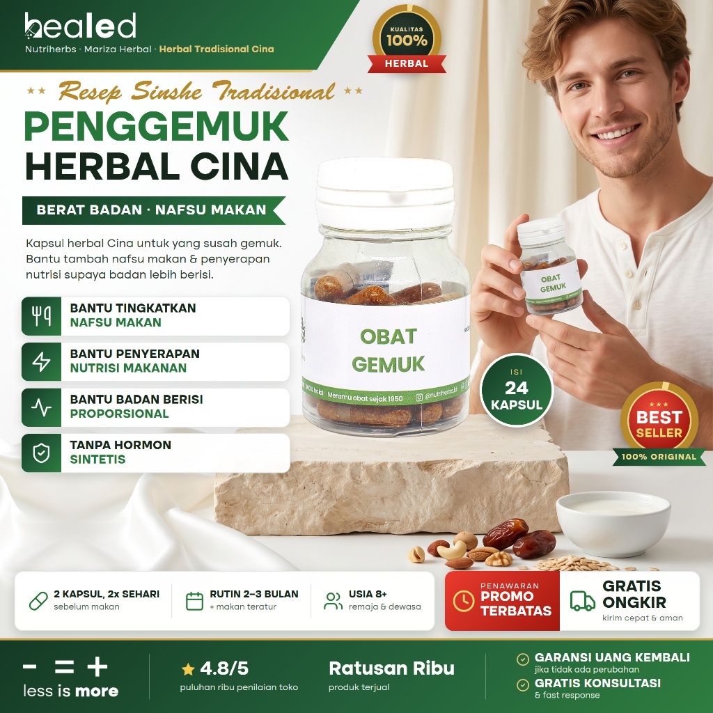 Kapsul Penggemuk Badan Weight Gainer Penambah Berat Tubuh 24 Butir Pendongkrak Nafsu Makan Anti Kuru