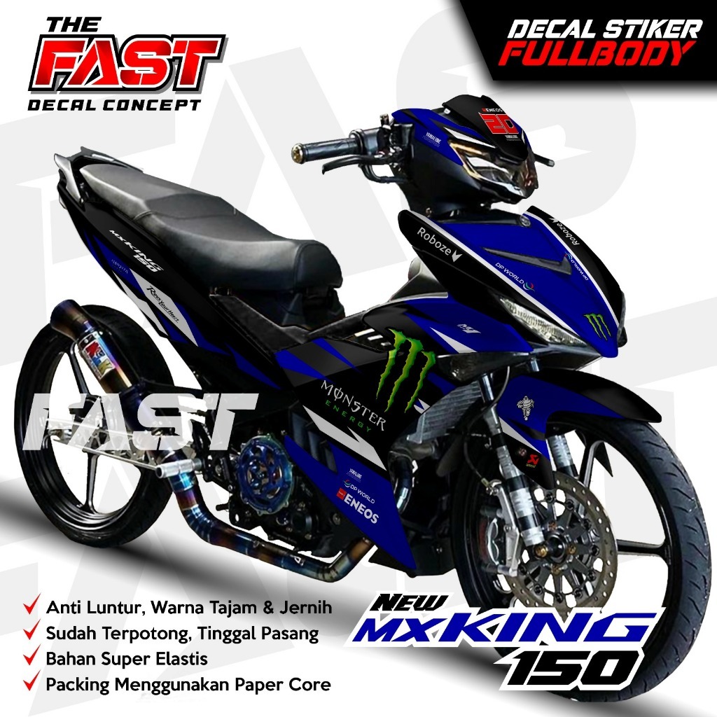 Terbaru Decal Stiker Full Body Simpel Keren Yamaha Mx King V2 New Sticker Striping Variasi Jupiter M