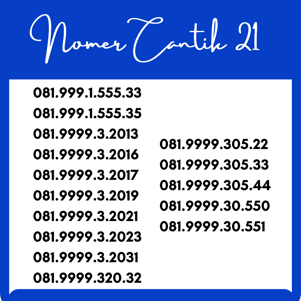 NOMOR CANTIK MURAH XL SERI 9999