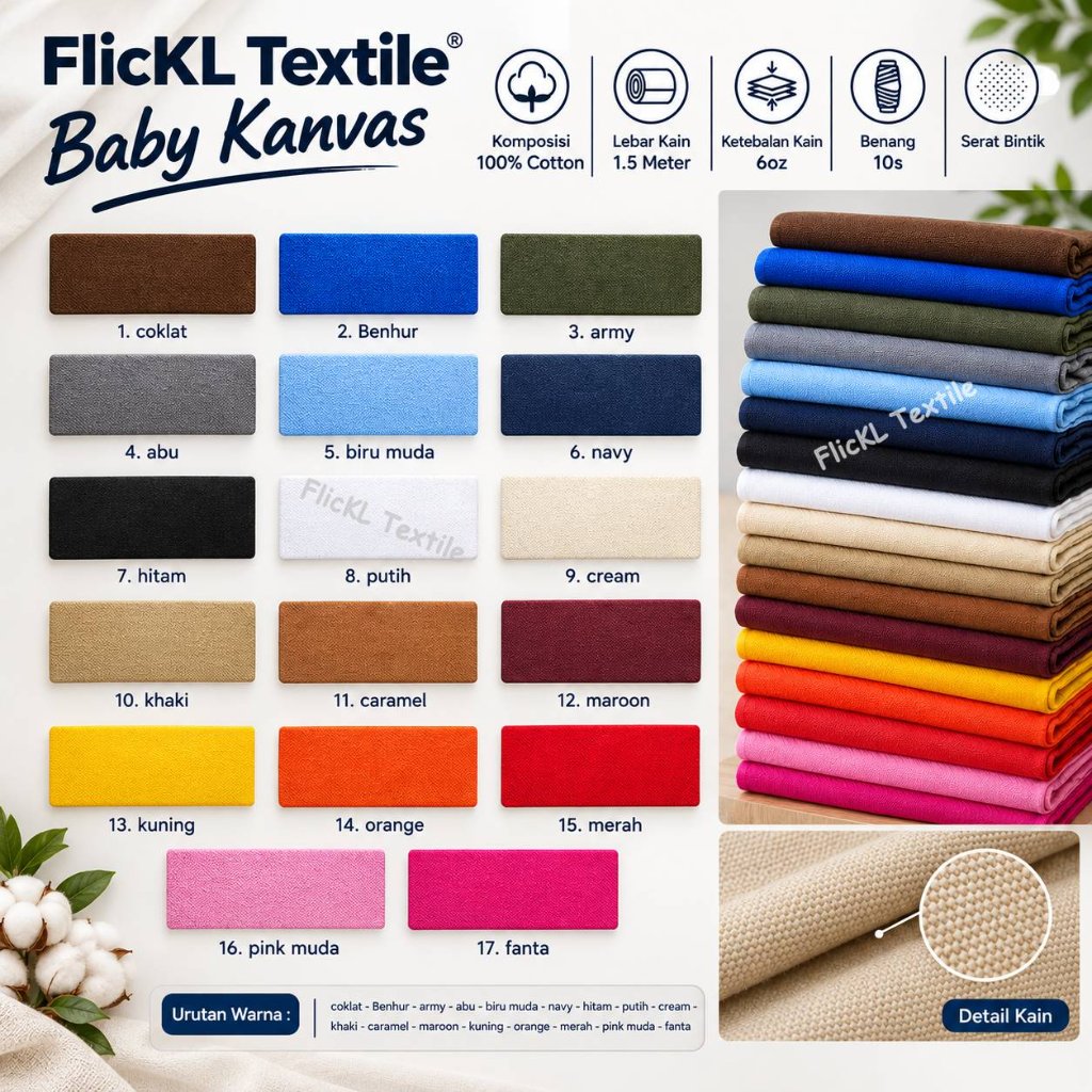 Kain Baby Kanvas Katun Bahan Baby Kanvas Katun Baby Kanvas