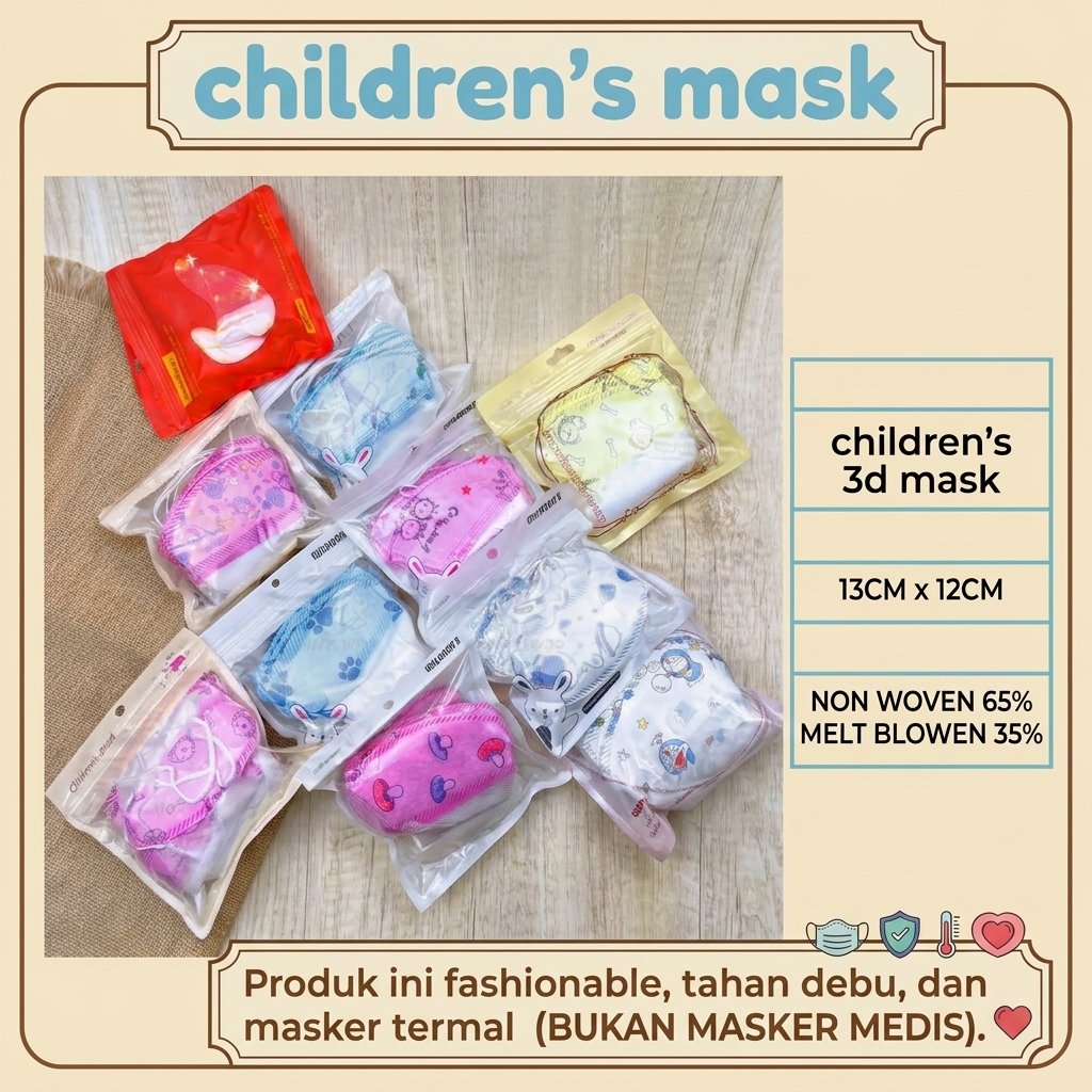 MASKER ANAK 3D DUCKBILL NON MEDICAL – MASKER ANAK 3D KARAKTER