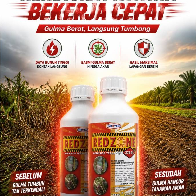 Herbisida Redzone 276 SL 1 Liter Untuk Gulma Lebar