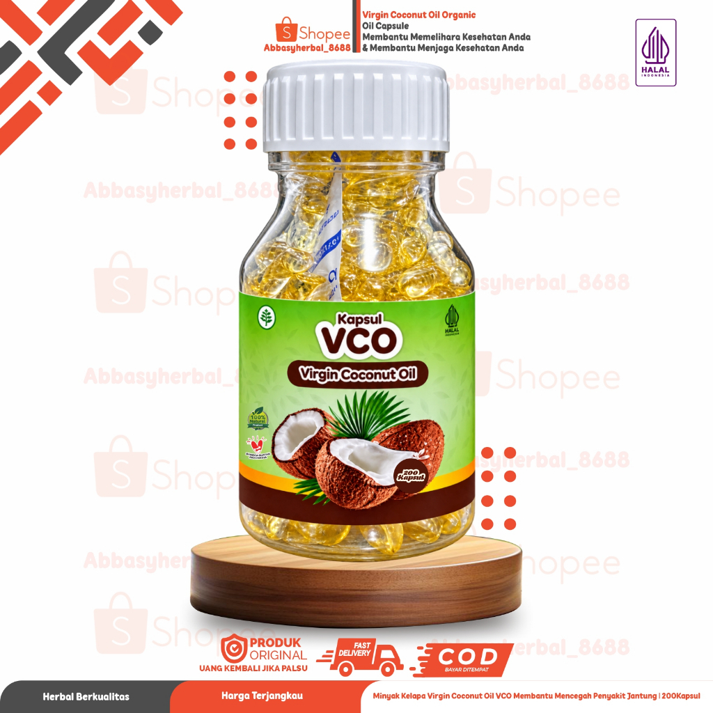 AbbasyHerbal_Kapsul VCO 200kapsul | Virgin Coconut Oil | Original Produk