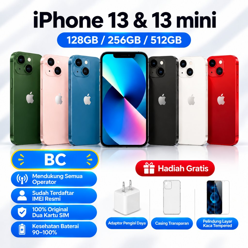Apple iPhone 13 & 13 mini Second BC BeaCukai 128GB 256GB Mulus Semua Fitur Normal