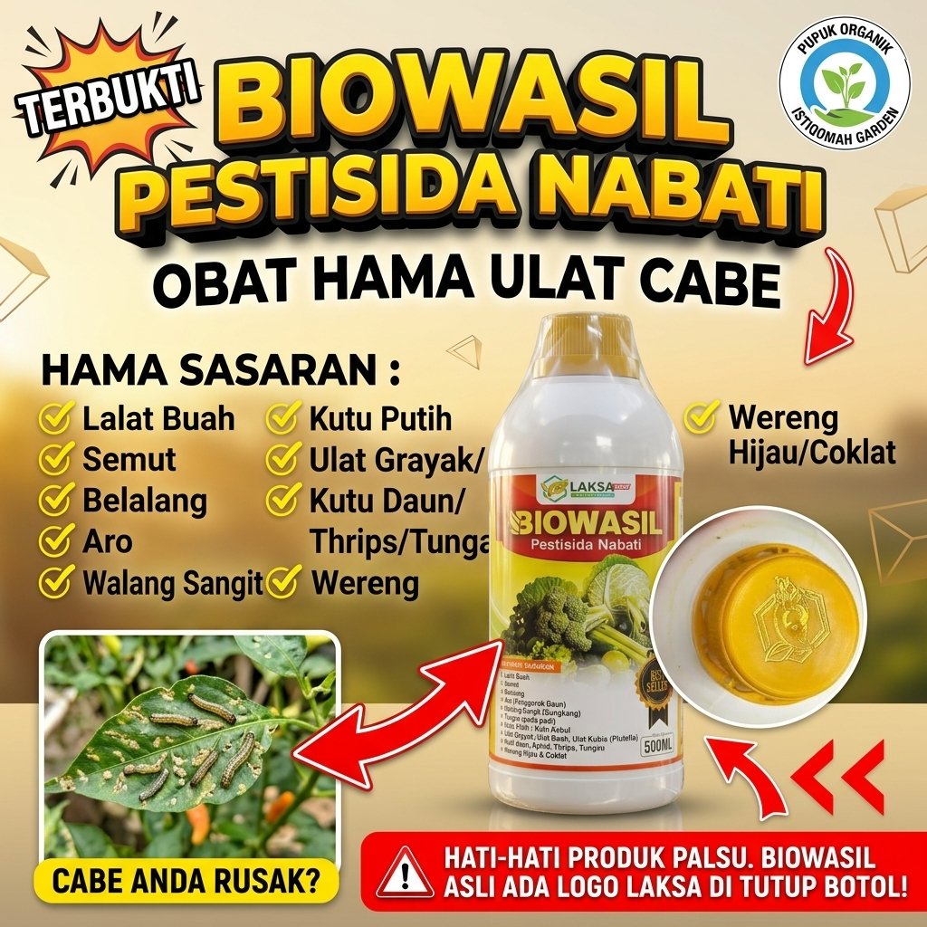 BIOWASIL Pestisida Nabati 500ML Obat Hama Ulat Pembasmi Hama Tanaman Insektisida Organik Ampuh Atasi