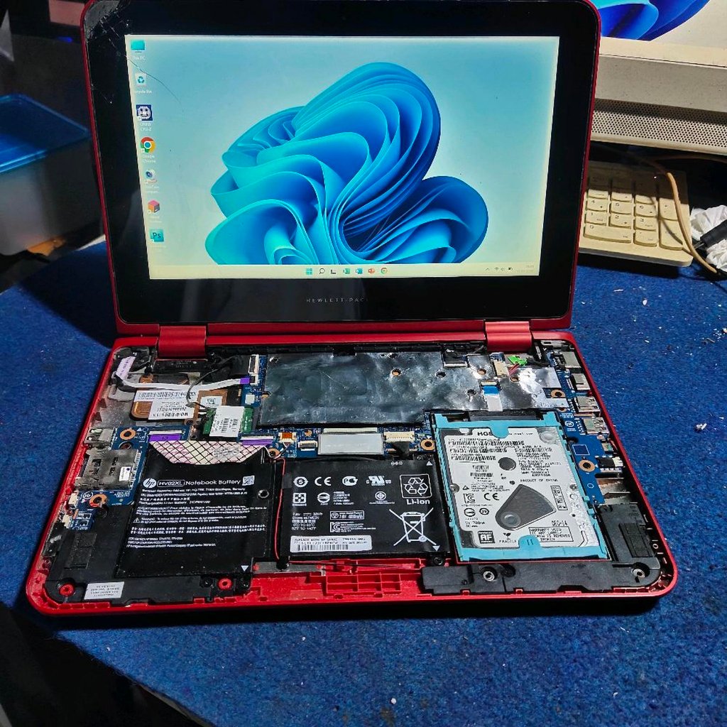 HP Pavilion X360 Convertible Sperpart Pretelan Intel Celeron N3050 Laptop Fleksibel Tinggal Kontek A