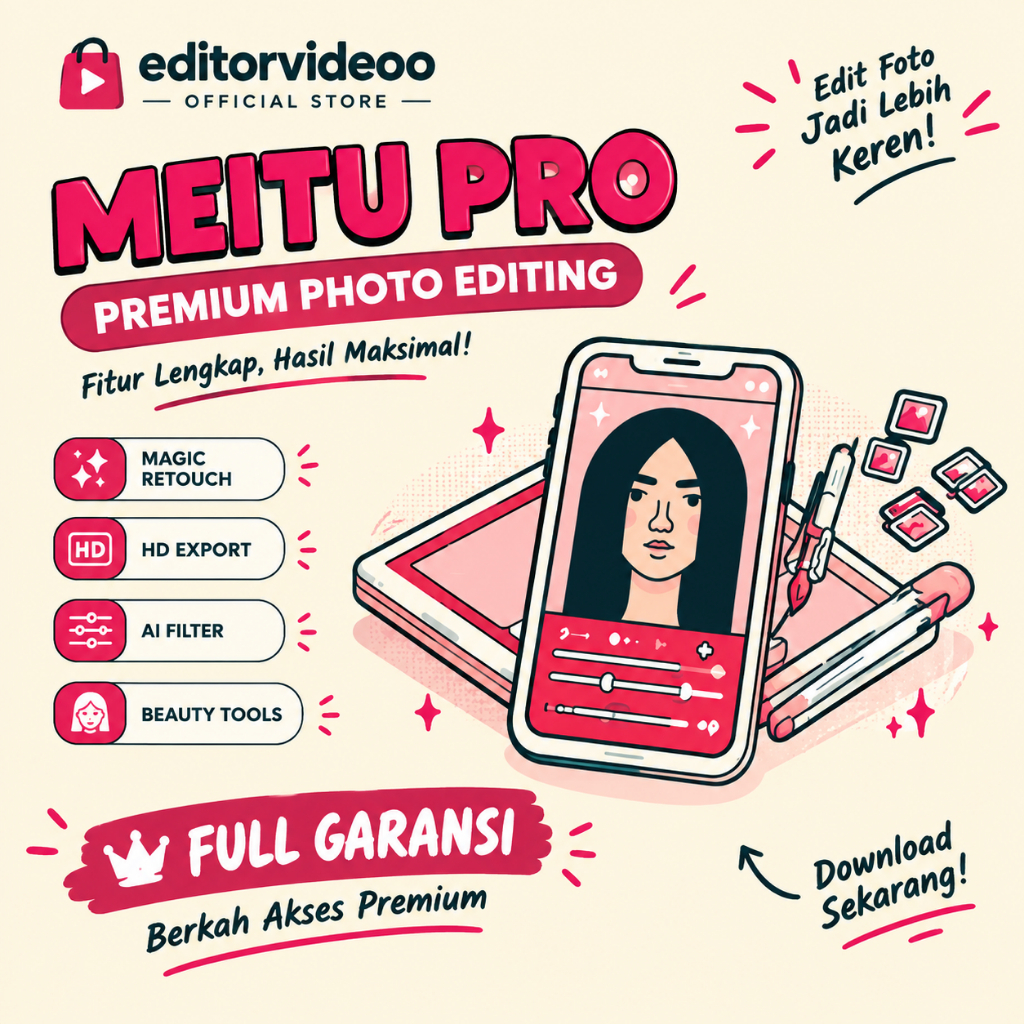 MEITU PRO PREMIUM FULL PACK IOS ANDROID - EDITOR FOTO VIDEO AI FULL UNLOCK RESMI BERGARANSI