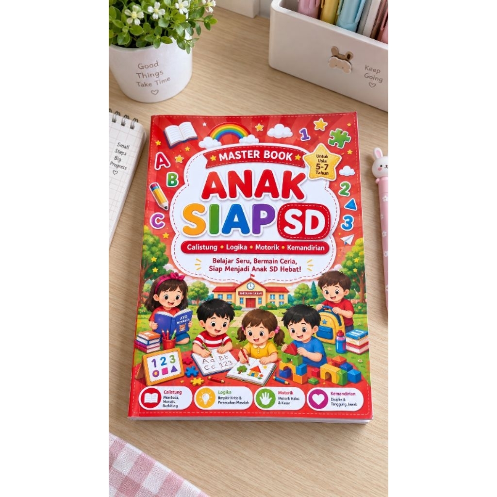 Master Book Anak Siap SD | Buku Persiapan Masuk SD Usia 4–6 Tahun | Calistung, Logika & Aktivitas An