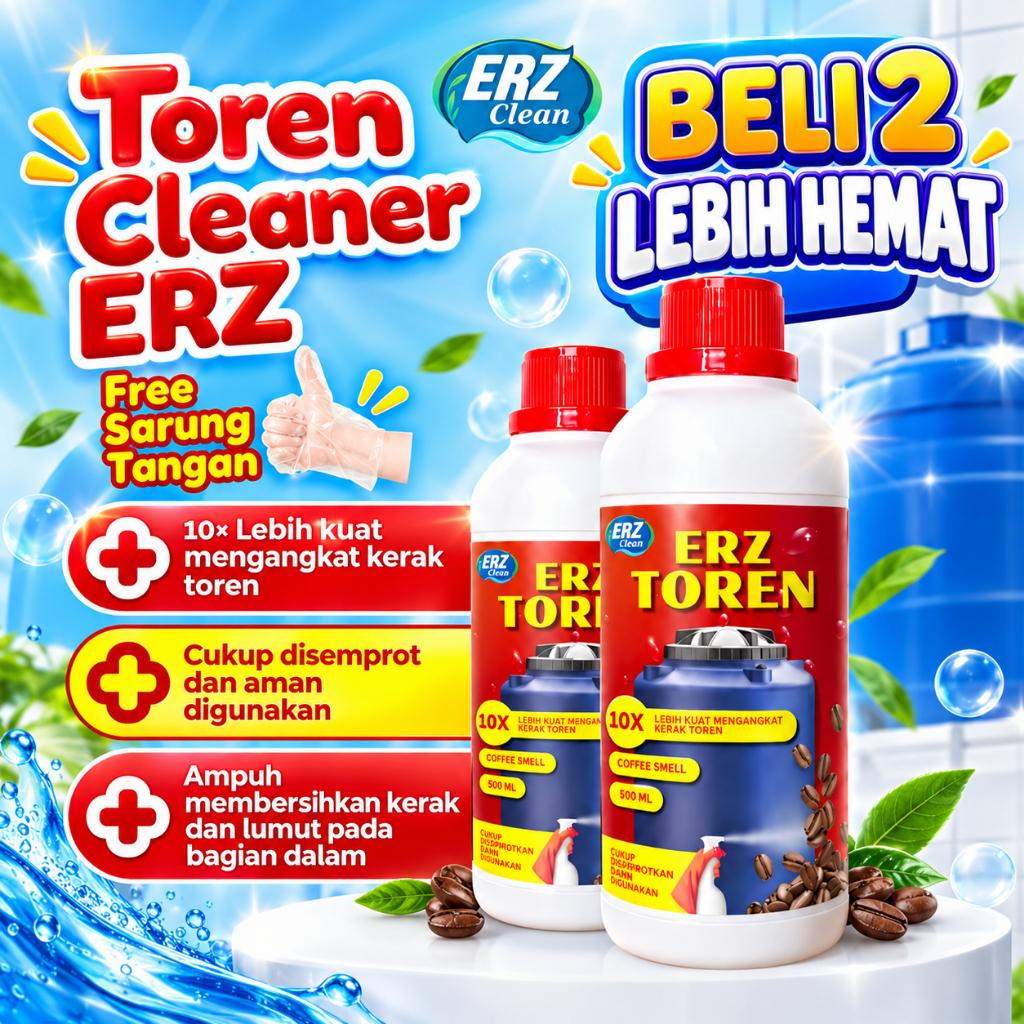 ERZ Toren pembersih kerak lumut membandel menahun pada toren plastik / Toren pembersih kerak lumut t