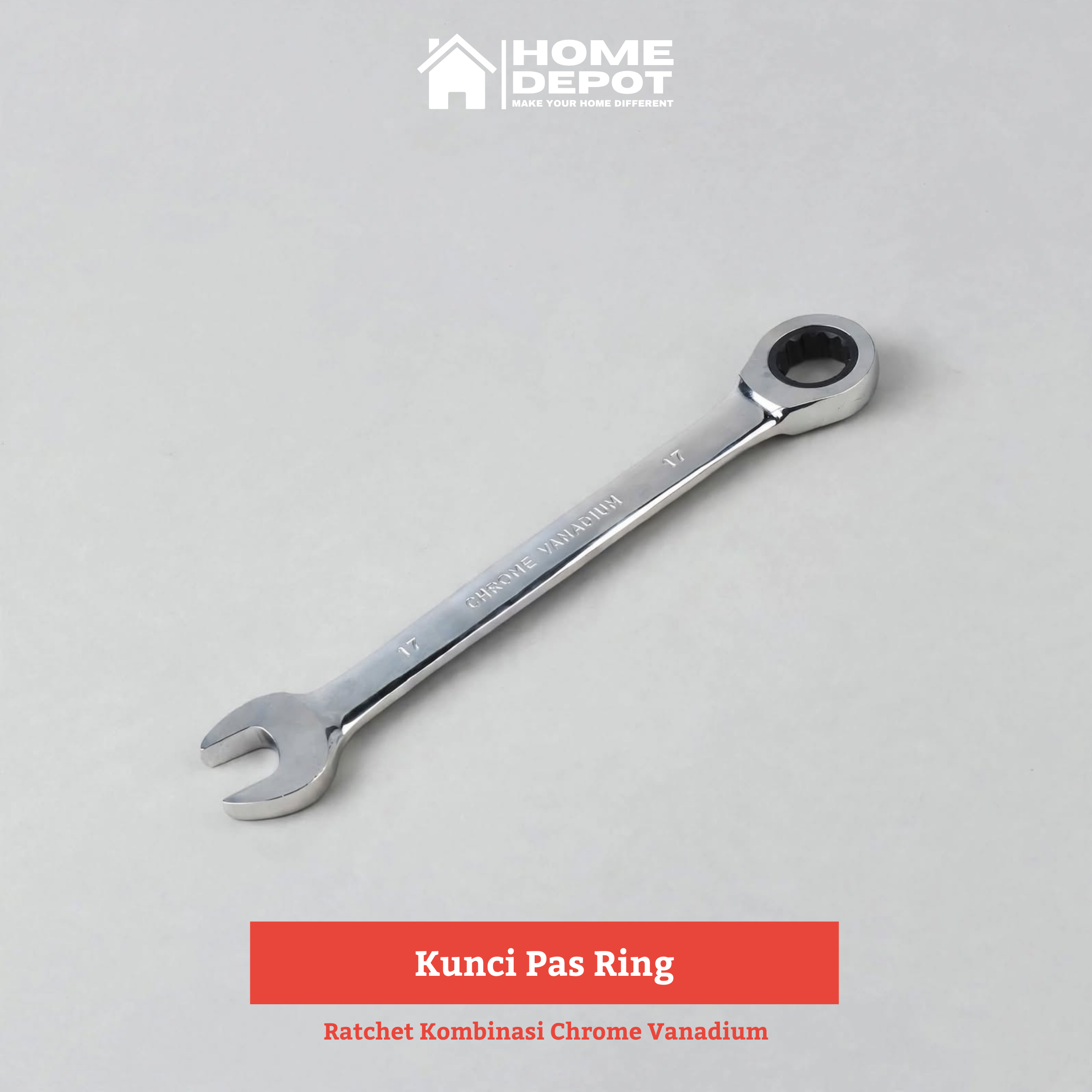 Kunci Pas Ring Ratchet Kombinasi Chrome Vanadium