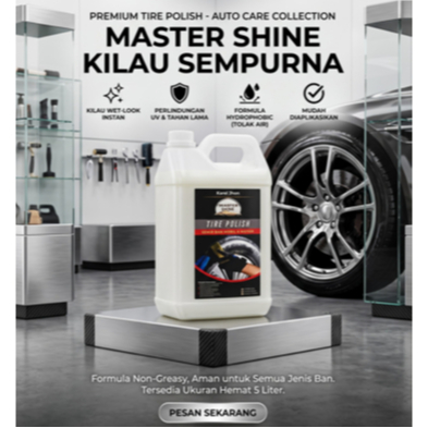 Semir Ban 5 Liter Master Shine | Pengkilap Ban Mobil & Motor | Cairan Semir Ban