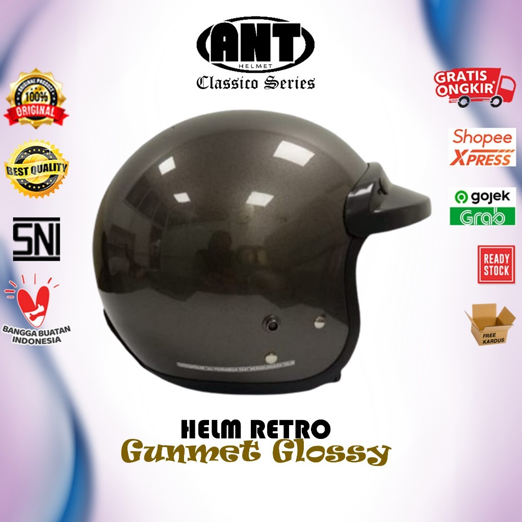 Helm Bogo / Helm Retro / ANT Classico Gunmet (Helm Only)