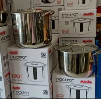 MAXIM Stock Pot Stainless Steel Panci Besar 304 Maxim Maspion tebal