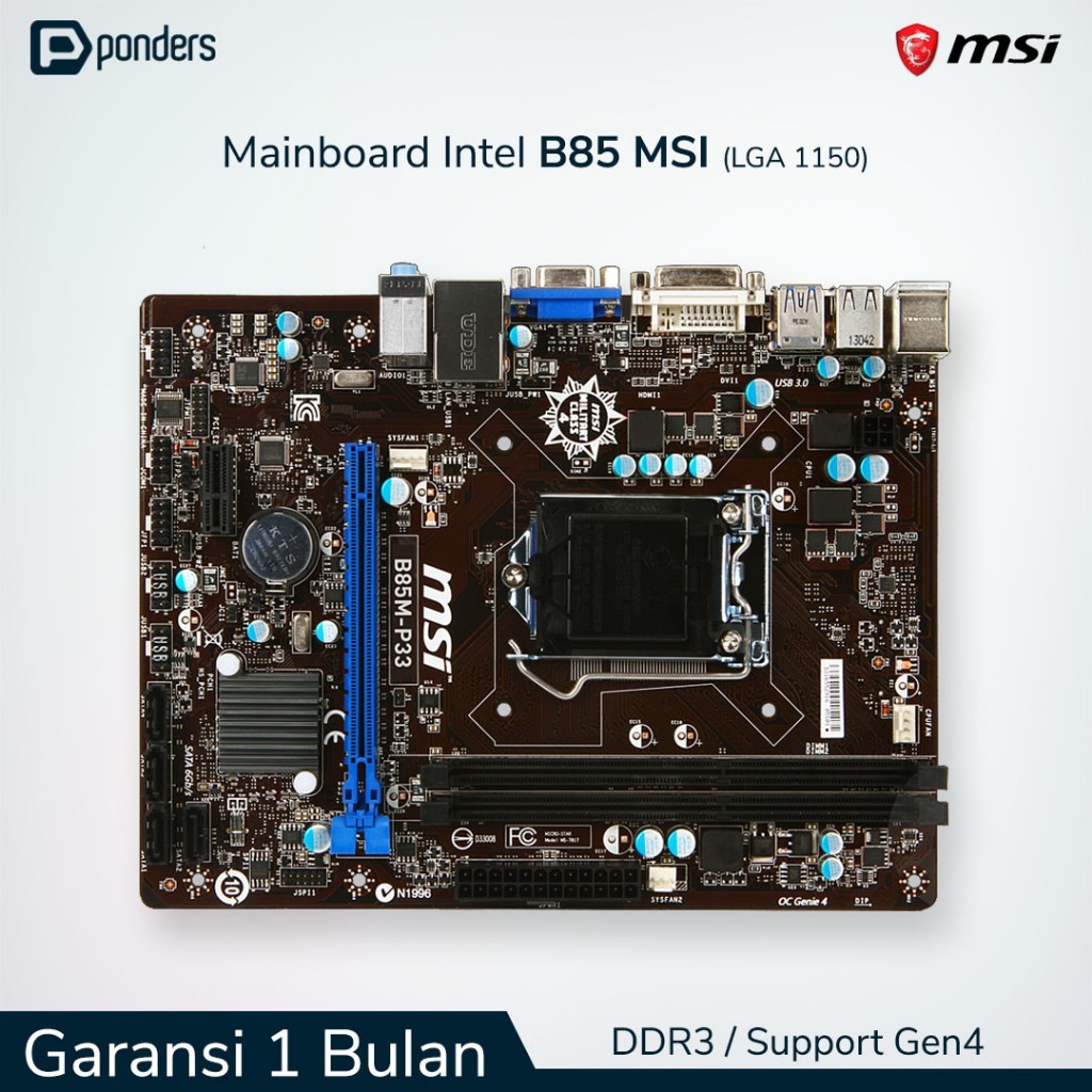 Mainboard Intel MSI B85 LGA 1150 DDR3 Support Gen4