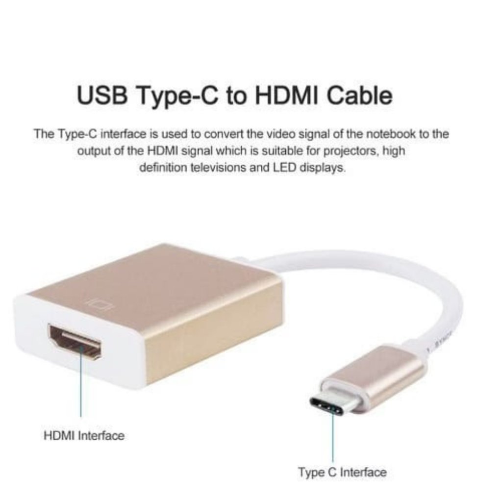 Hub Adapter TYPE C TO HDMI | CONVERTER ADAPTER TYPE C TO HDMI (MALE TO FEMALE)