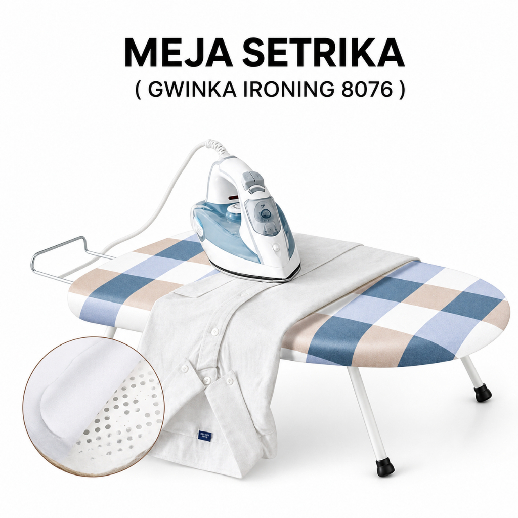 Papan Setrika Duduk Berdiri - Meja Setrika model Lipat - Papan Setrika Meja Mini