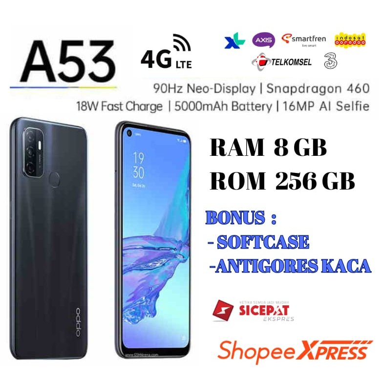 Hp OPPO A53 RAM 8+256GB 4G LTE Garansi 1 Tahun