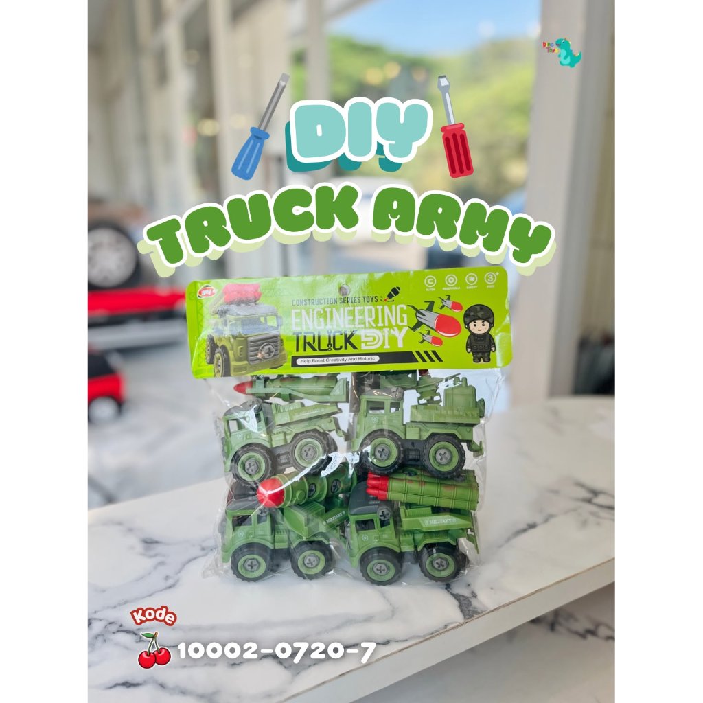 X202 DIY ARMY - X202PMK PEMADAM FIRE RESCUE - CONSTRUCTION - BATTLESHIP - MAINAN EDUKASI DIY TRUCK B