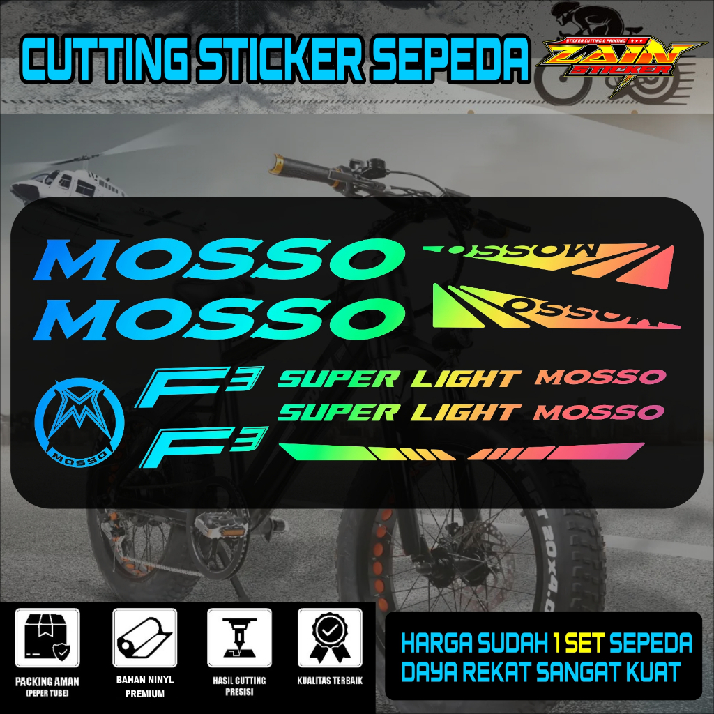 Sticker Cutting Sepeda MOSSO F3 vinyl Premium