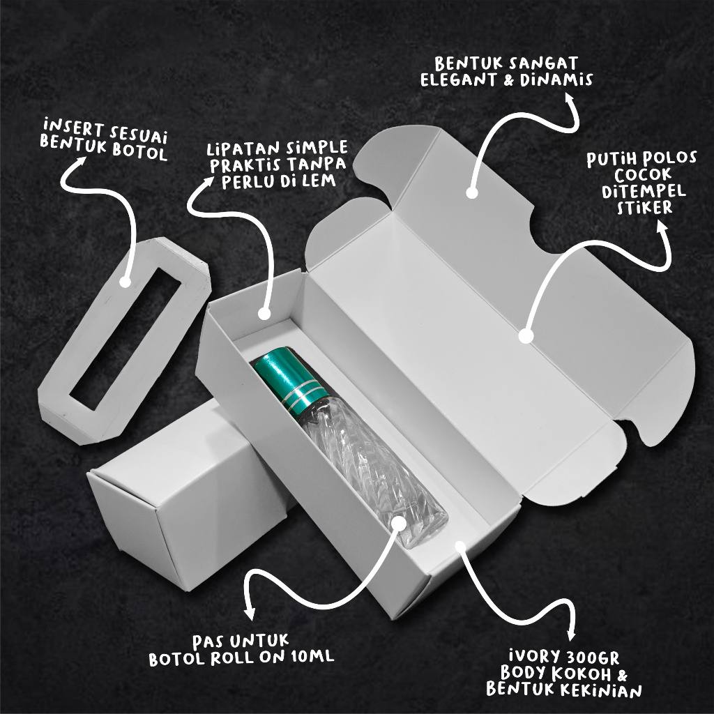 Box Parfum Earlock mini | Roll on 10ml | box parfum earlock Mini putih