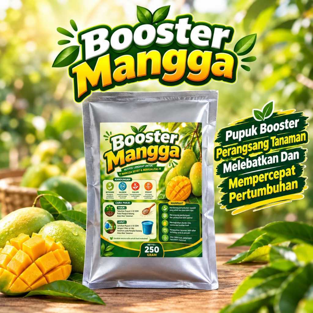 Booster Buah Mangga || Pupuk Organik Pelebat Buah Mangga 250 Gram | Booster Nutrisi Tanaman Mangga
