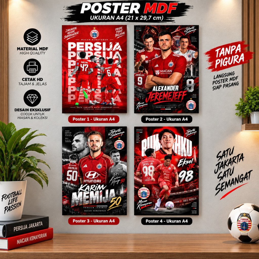 poster kayu mdf 6 mm PERSIJA | Poster wall Dekor PERSIJA banyak pilihan | hiasan poster dinding PERS